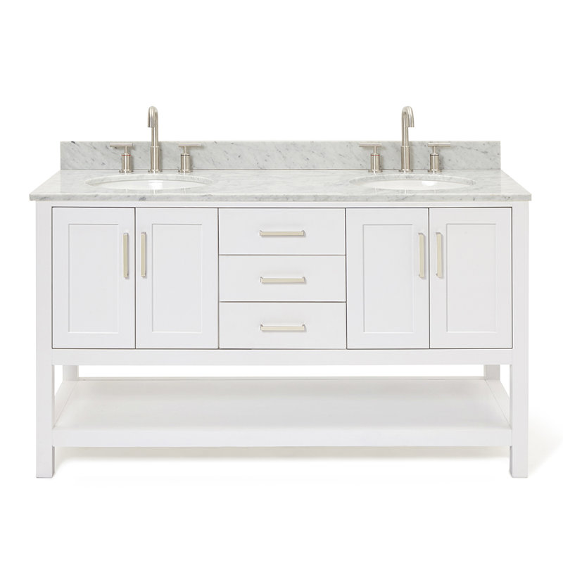 Magnolia Bath Vanity Rectangular Basin S073DCW2R, Oval, Midnight Blue, 61"