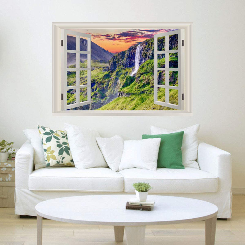 Adhésif décoratif cascade 3D, H 36 po x l 54 po x P 0,7 po