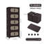 Retro Brown, armoire de rangement pliante latérale de 20 po de large, 5 niveaux, 19,69 po x 11,81 po x 50,00 po, bacs de rangement pliables avec porte magnétique, armoire de rangement en plastique avec roues-2089638501