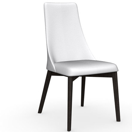 Etoile Upholstered Dining Chair with Wooden Legs, Graphite, Taupe