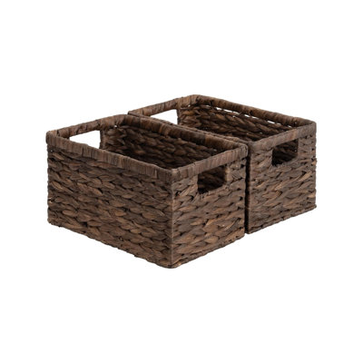 2-Pack 7 x 13 x 8 inch Storage Baskets for Organizing, Hyacinth Storage Baskets
