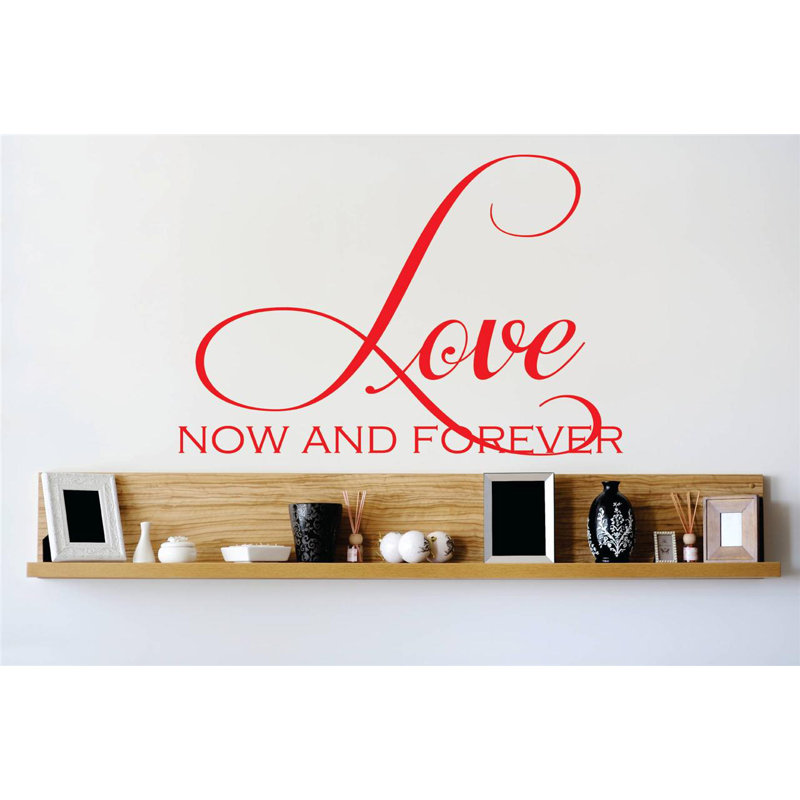 Adhésif décoratif «Love Now and Forever», H 16 po x l 20 po x P 0,16 po, Rouge