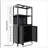 Black Bamboo Storage Cabinet, Separate Bathroom Cabinet With 2 Doors, Floor Cabinet Organizer For Living Room, Kitchen, Entrance-263510481