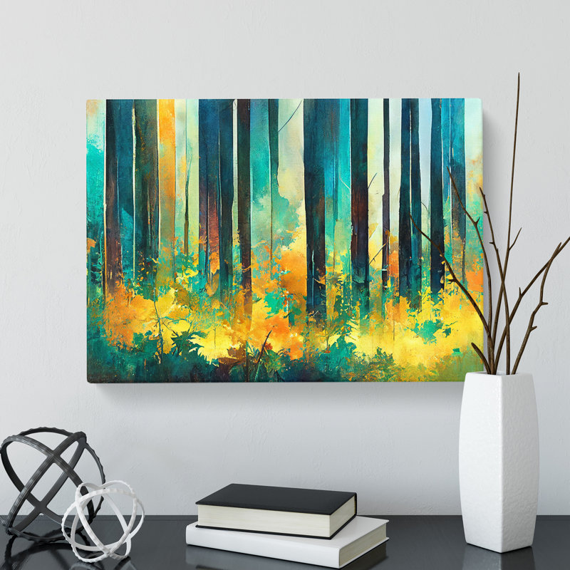 Glowing Abstract Forest - Wrapped Canvas, 40cm H x 60cm W x 3cm D