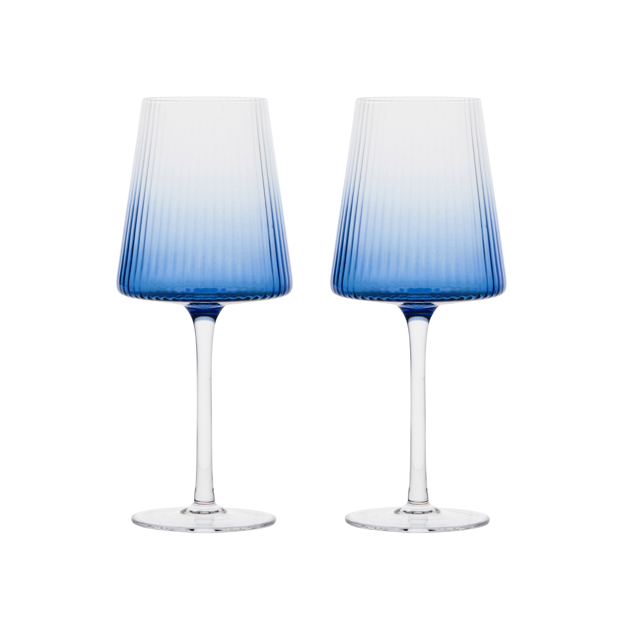 Zoya 15.25oz. Glass All Purpose Wine Glass Stemware Set, Blue