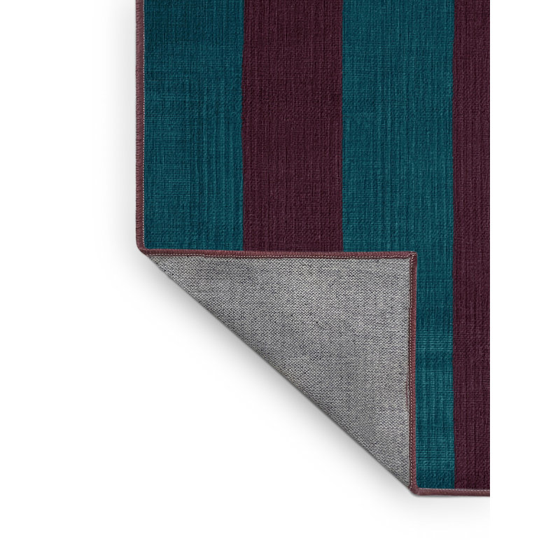 Tapis rouge à carreaux lavable à la machine, Rond 3 pi