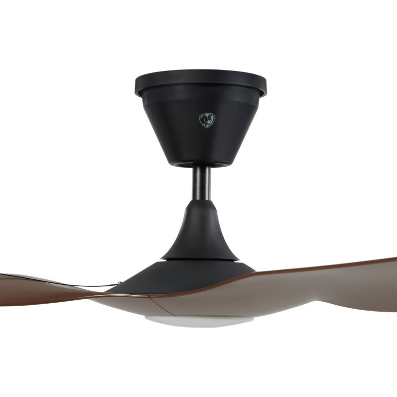 Haiku Coastal 3 - Blade Outdoor LED Smart Propeller Ceiling Fan with Remote Control and Light Kit Included, 52"