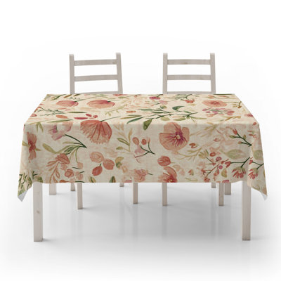 Premium Tablecloth (55 x 87 inches), 50% Cotton / 50% Polyester, Machine Washable & Ironable | Durable, Tumble Dryer Safe, Elegant Design for Dining Room & Special Occasions, Versatile & Easy Care