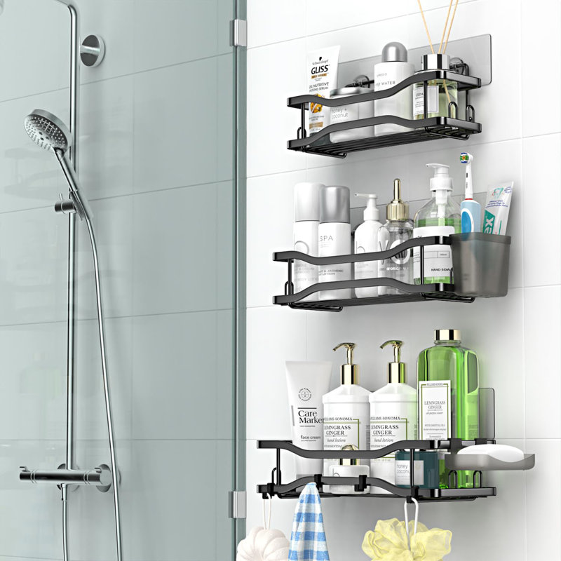 Serviteur de douche en acier inoxydable Noll, Noir