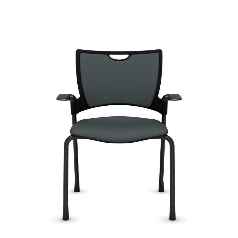 Chaise rembourrée en plastique Bella de 9 à 5 places Bella, Gris, Avec accoudoirs
