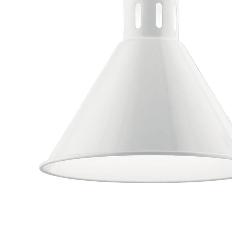 Porterfield 1-Light 10.75" White Metal Pendant, White