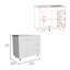 Armoire Ferretti, trois tiroirs, porte double, quatre pieds - blanc