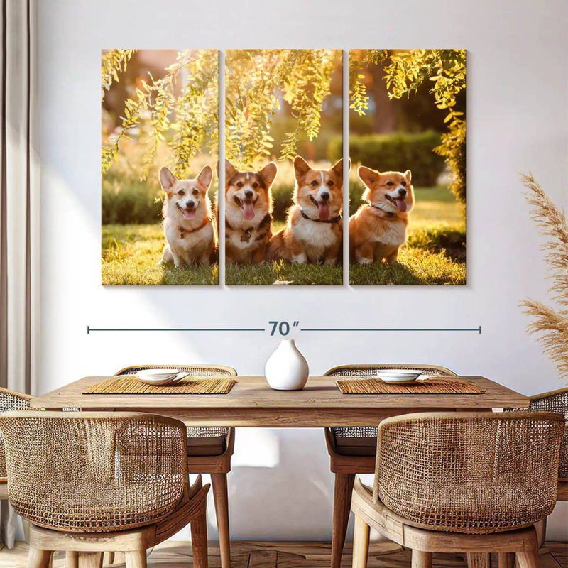 Portrait de famille Brampt Corgi, H 42 po x l 65 po