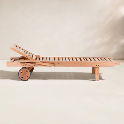 Alyisa 31'' Outdoor Eucalyptus Chaise Lounge