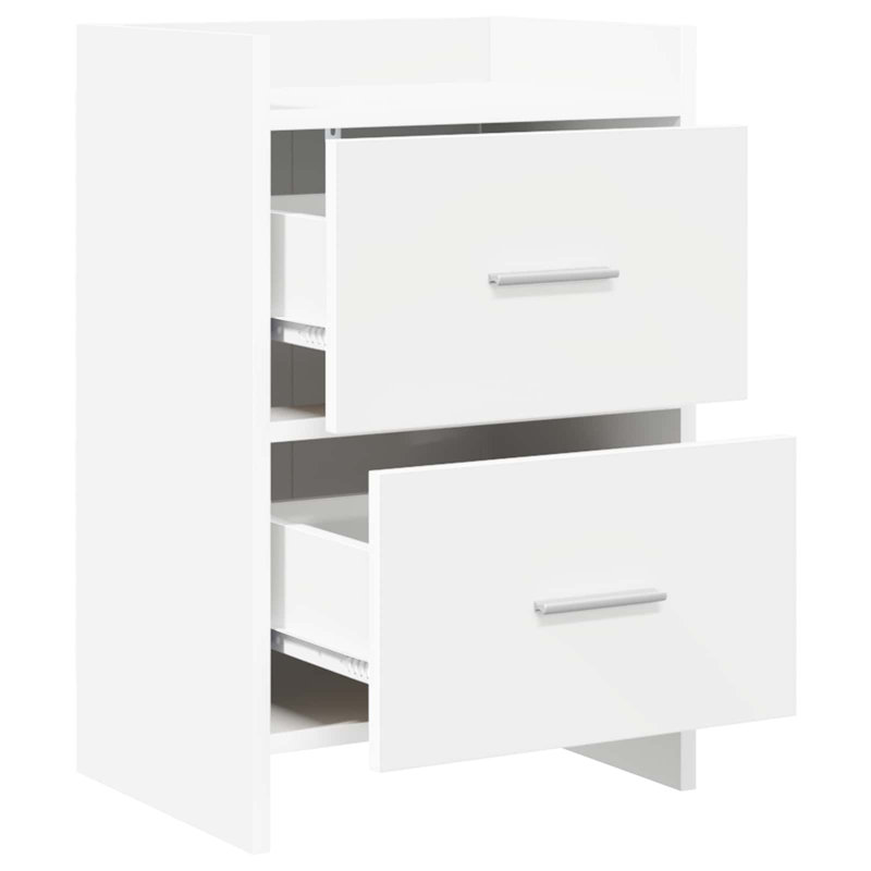 40cm W Composite Bedside Table, White
