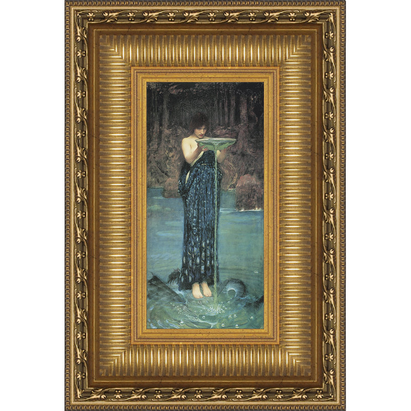 "Circe Invidiosa, 1892" par John William Waterhouse, reproduction d'art encadrée avec quincaillerie, H 21,25 po x l 14,25 po