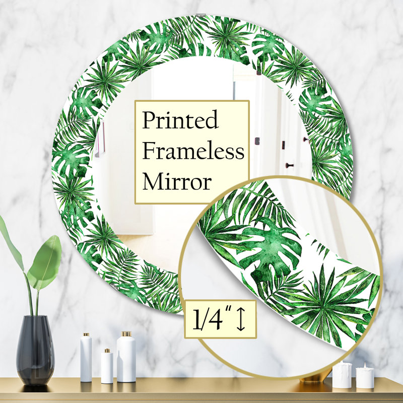 Miroir mural éclectique Tropical Mood Foliage 8, H 31,5 po x l po