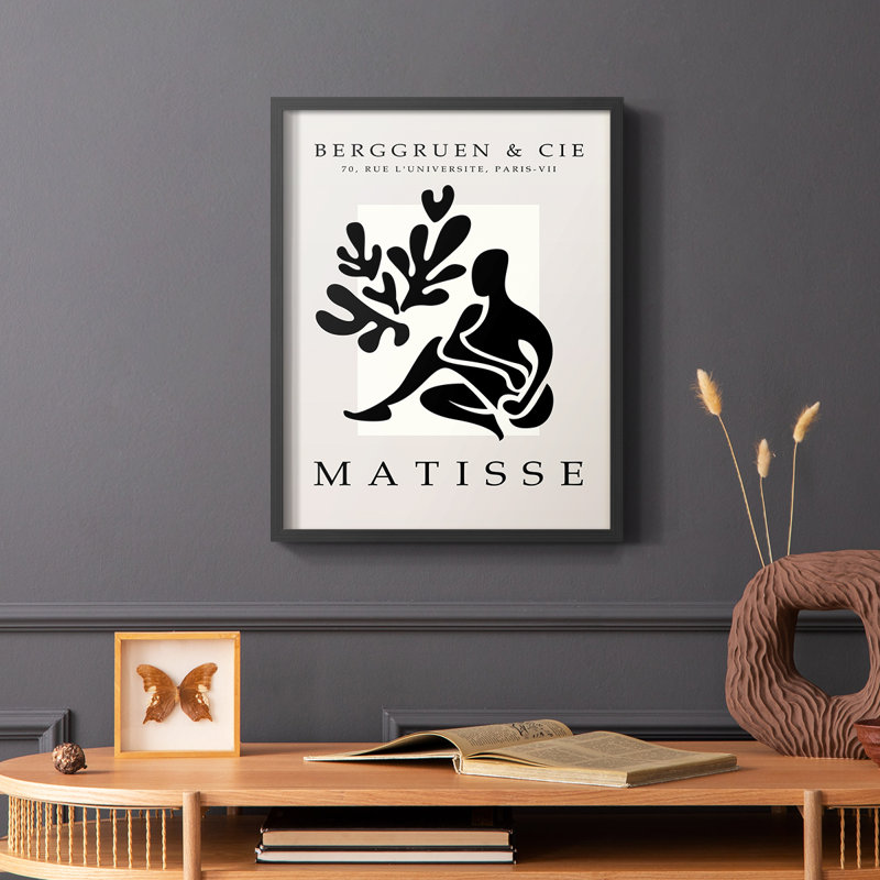 Matisse L III, reproduction encadrée - bois massif, H 20 po x l 16 po, Noir