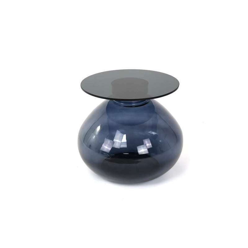 Ashwika Glass Top Pedestal End Table