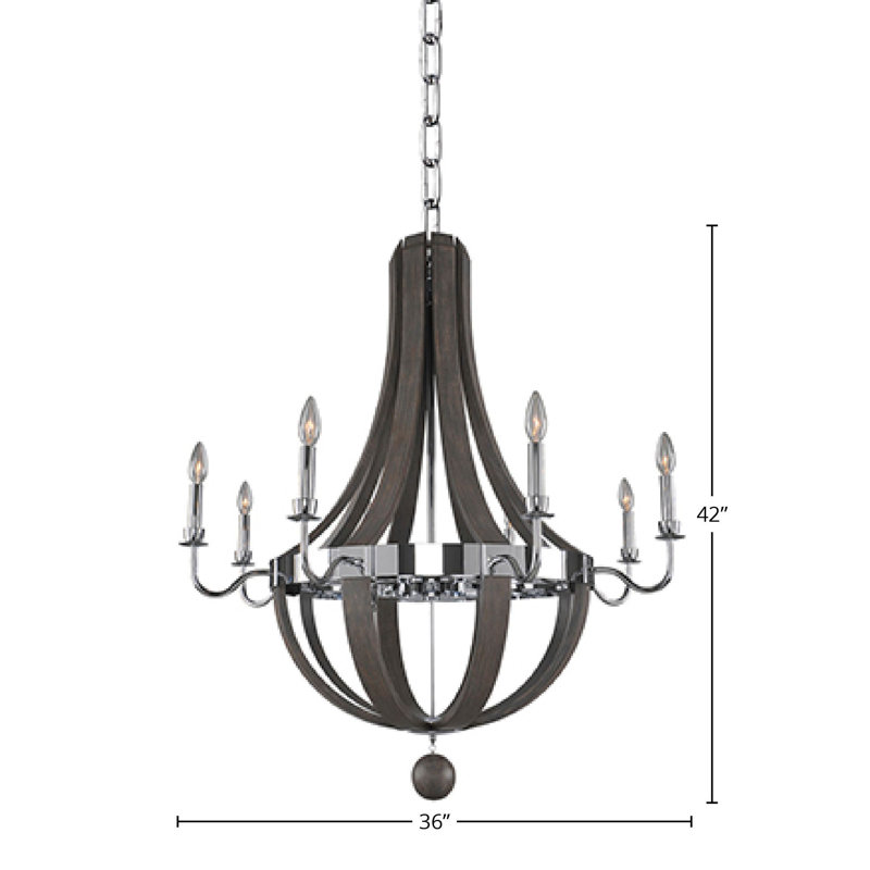 Sharlow 8 LT Polished Chrome Chandelier Kalco