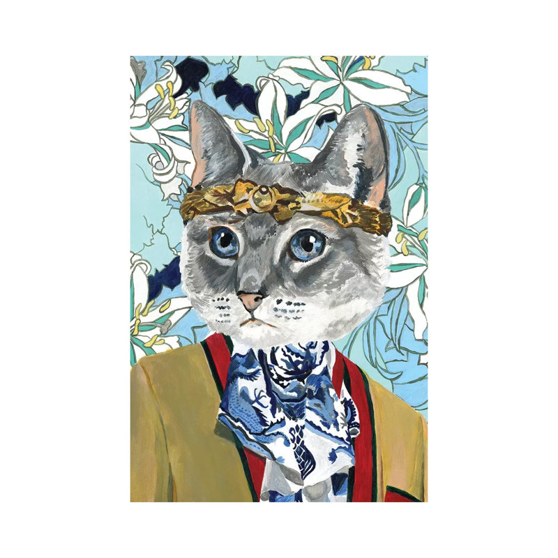 « Cat » par Heather Perry-imprimé, Pas de tapis, Toile tendue, H 18 po x l 12 po x 1,5 po