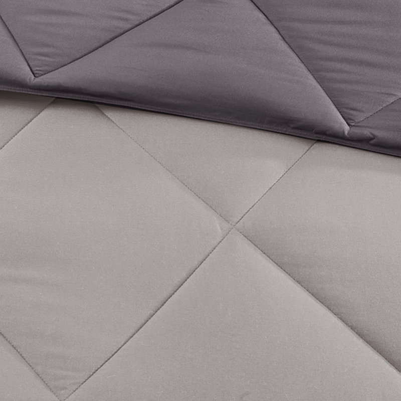 Twin Charcoal/Grey Reversible Down Alternative Comforter Set