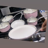 Denmark Tools for Cooks Monaco Cookware Collection- Non-Stick Durable  Aluminum Oven Safe, 10 Piece Monaco Cookware Set in Cloud Grey