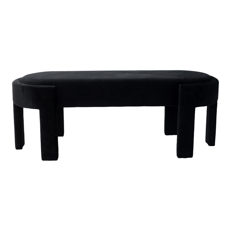Sagebrook Home 48" Aberdeen Black Velvet Bench