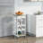 HOMCOM Mobile Kitchen Cart, Rolling Kitchen Island with Storage, Solid Wood Frame Utility Cart with Wire Fruit Baskets, Trays and Drawer, White-1217748831