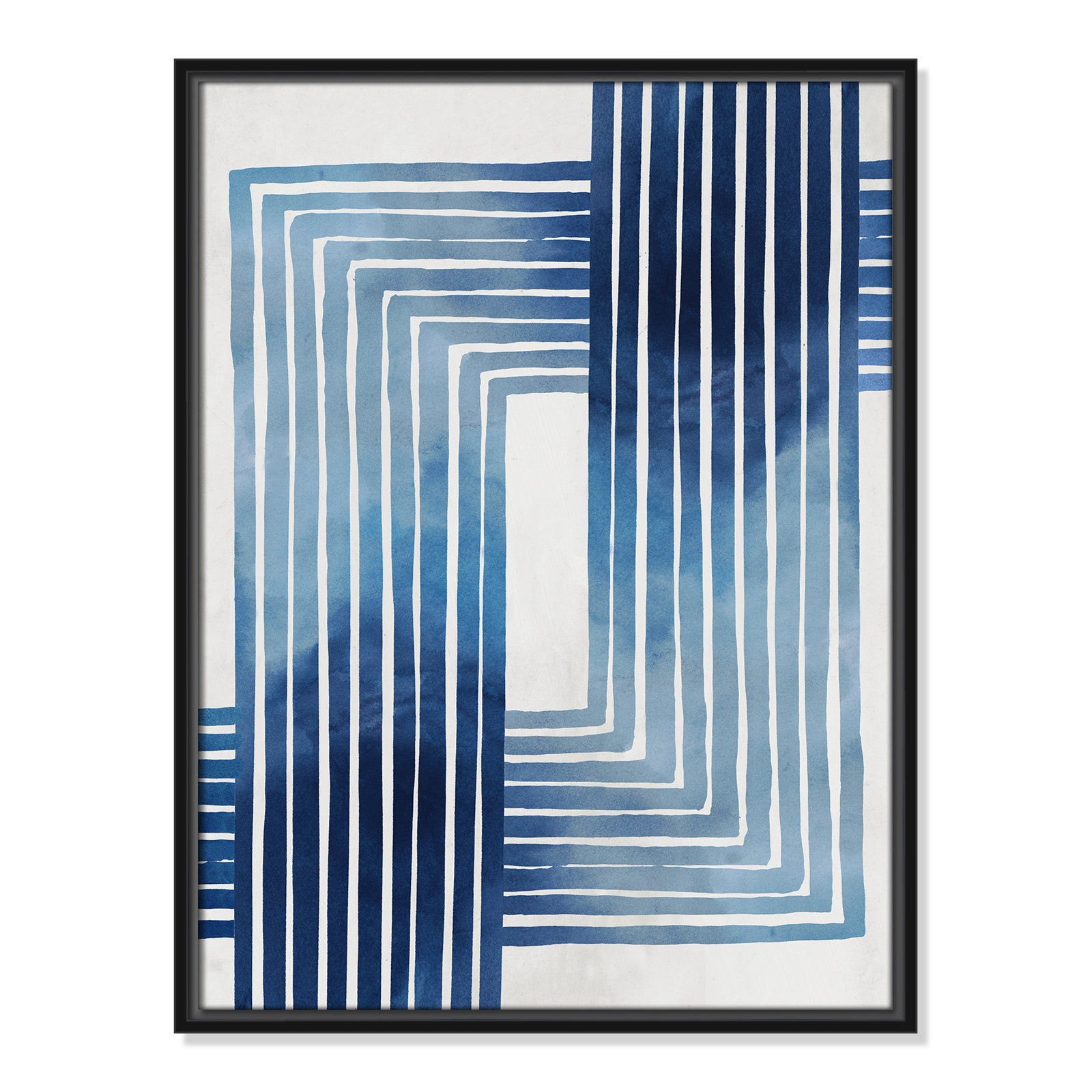 Lanny "In Unison" Painting by Eva Watts, 25.5" H x 19.5" W x 2" D, Black Framed Canvas