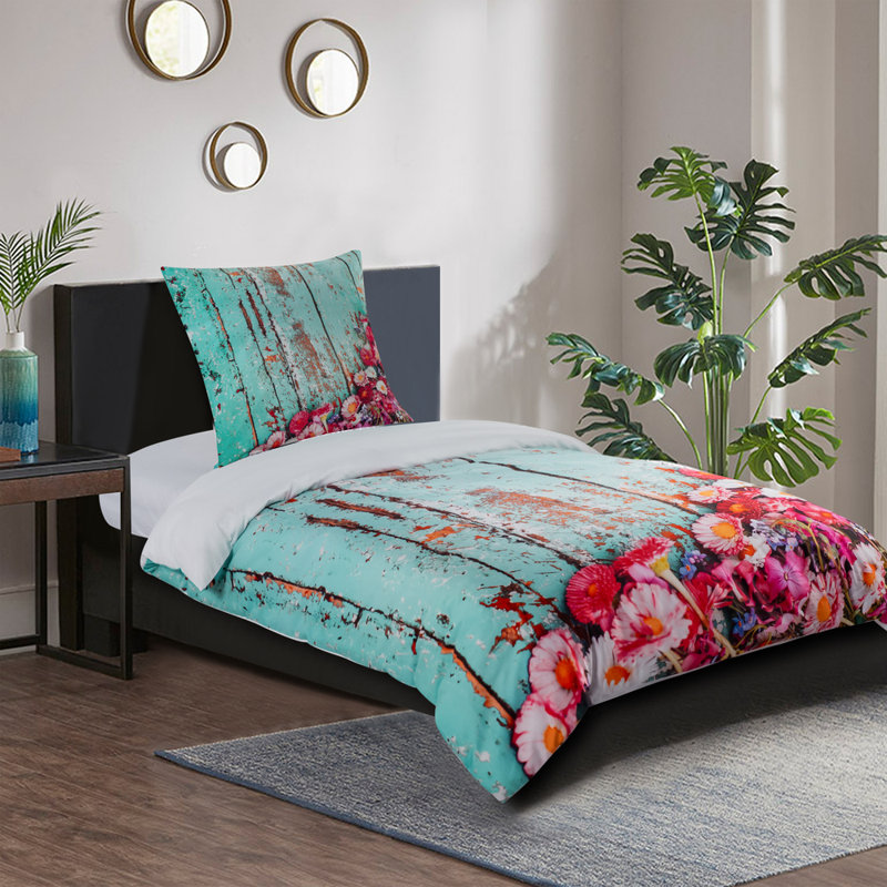 Cotton Floral Duvet Cover Set with Pillowcases Included