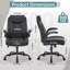 Chaise de bureau ergonomique en cuir - Chaise de bureau pivotante avec accoudoirs rabattables et support pour le dos-1921523790