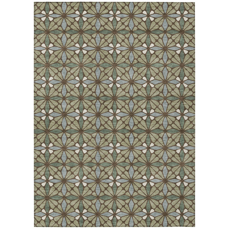 Machine Washable Indoor/Outdoor Chantille ACN2469 Geometric Rug, 8' x 10', Aloe