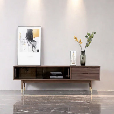 Retro design simple solid wood TV cabinet