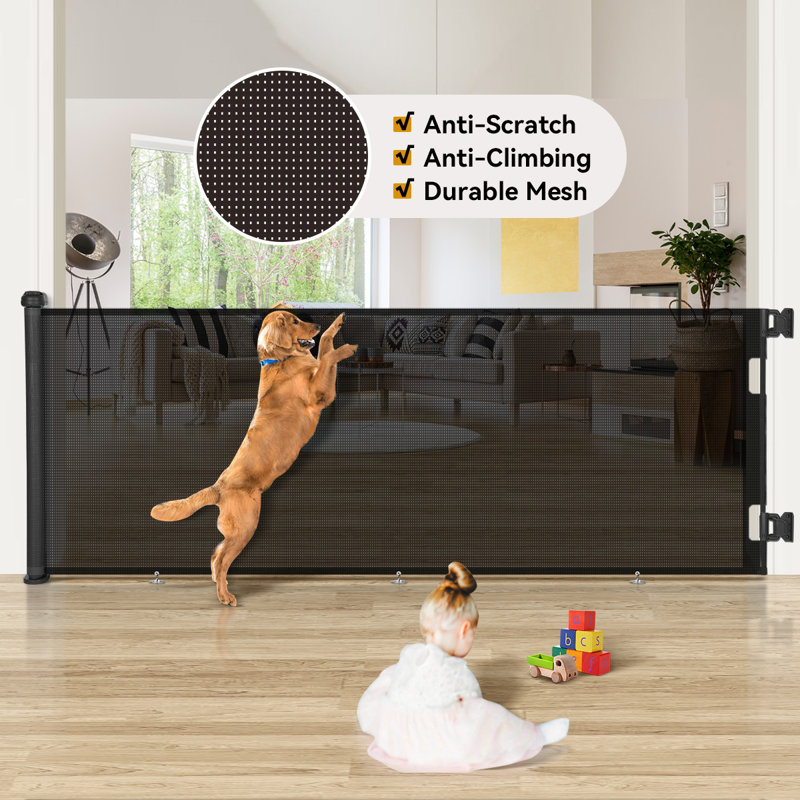 Barrière extra large pour chien rétractable, Noir, noir, noir, noir