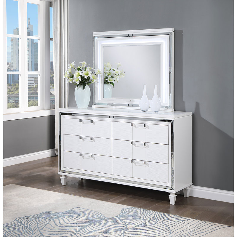 Commode Genoa G05790-D (sans miroir), blanc scintillant