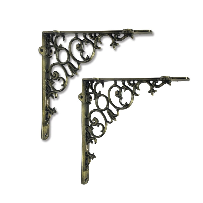 Support de tablette à volute, Laiton antique