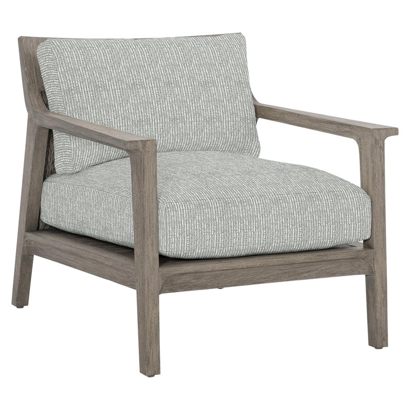 Ibiza Patio Chair with Cushions, Lt Grey Chenille Woven Stripe 6023-010