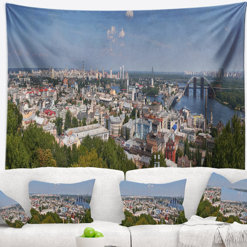 Photographie kiev cityscape panorama tapisserie, H 32 po x l 39 po