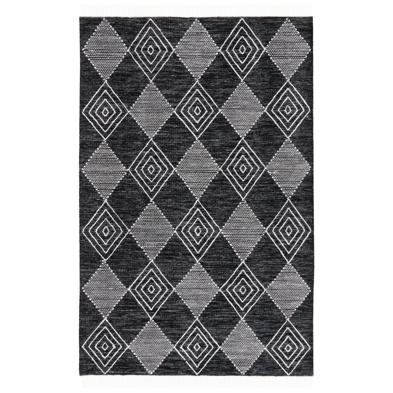 Tapis géométrique à tissage plat Abbie-Gayle, Carré 6 pi