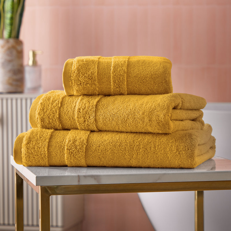 Cosmo Bath Linen 100% Cotton Hand Towel, Yellow