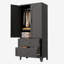 Armoire haute 71 po en métal avec tiroirs, tringle et tablettes réglables