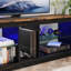 Nabria 55" length  TV Stand Cabinet With Glass Shelf & RGB LED Lighted for up to 65" TVs-1923222025