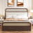 Wooden Platform Bed With Trundle, 2 Drawers And Rattan Accents-106376333