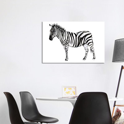 Standing Zebra II by Jennifer Goldberger - Wrapped Canvas Gallery-Wrapped Canvas Giclée