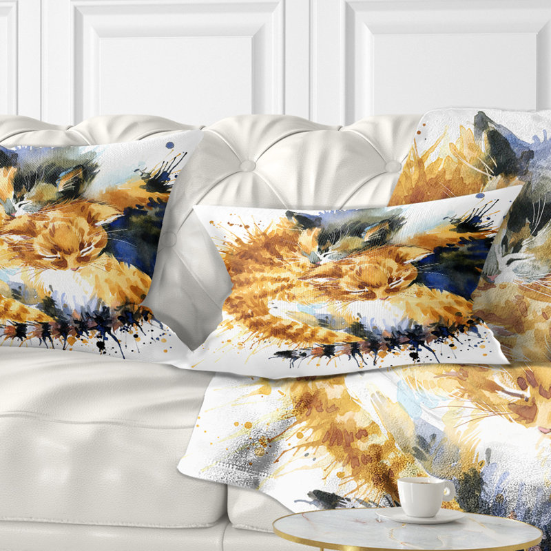 Coussin lombaire à motif graphique "animal jolie chat