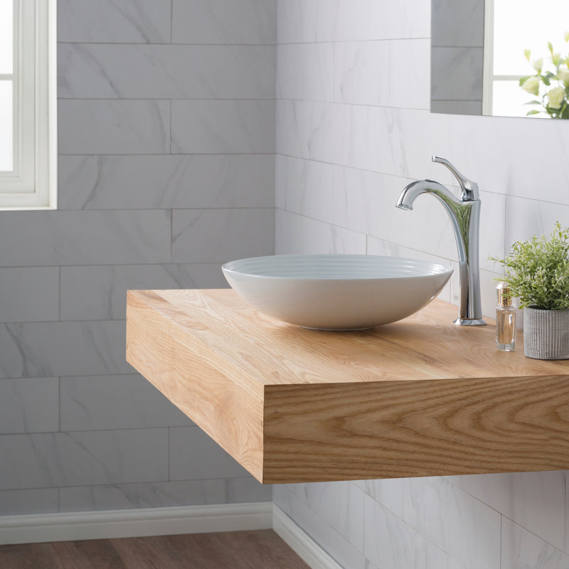Thin ceramics Circular Vessel Bathroom Sink