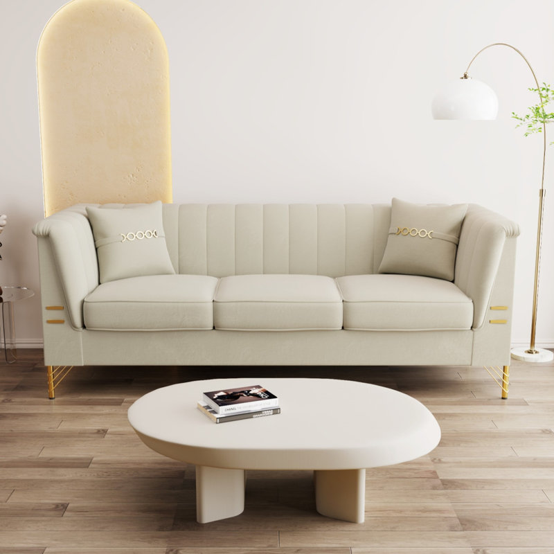 Canapé 83,46 po Mid-Century, Beige