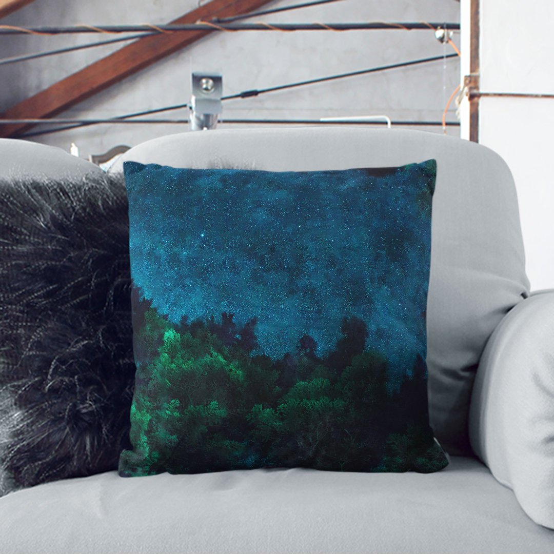 Stars over a Forest in Canada Cushion with Filling