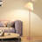 59.84in Farmhouse Wood Grain Vintage Pleated Floor Lamp